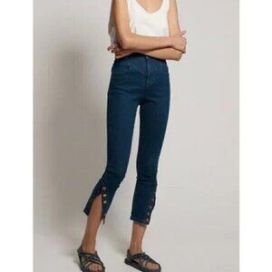NWOT One Teaspoon High Waist Preachers Jeans Womens 26 Skinny Blue Button Ankle